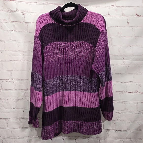 Denim & Co. Purple Block Sweater Womens Size 1x - Picture 8 of 12